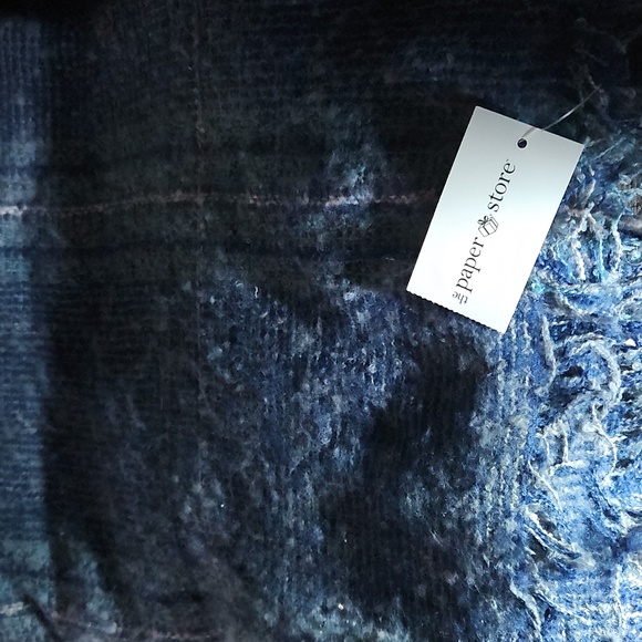 Paper Store Accessories - Paper Store Blue Plaid Pashmina Wrap Scarf NWT